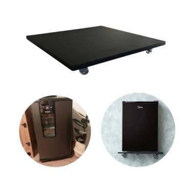 Imagem de Suporte Mdf Frigobar Cervejeira 53cm Rodinhas Gel Silicone Com Freios Preto