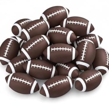 Imagem de Jerify Pacote com 20 bolas de futebol de borracha infláveis de 23 cm para crianças, aderência confortável para parquinho infantil ao ar livre (marrom)