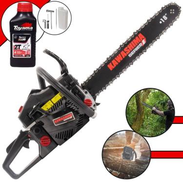 Imagem de Motosserra Profissional Kawashima Kcs 520e A Gasolina 50.8cc Com Sabre 18 3300660 + Óleo Toyama Fg50