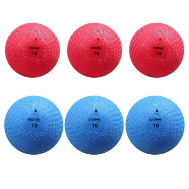 Imagem de Kit 06 Bola De Iniciação Kagiva N°10 De Borracha Azul+vermelho