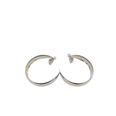 Imagem de Brincos de pressão, argolas grossas, dourado brilhante ou prateado, 5 cm, Medium, Metal, Sem pedra preciosa