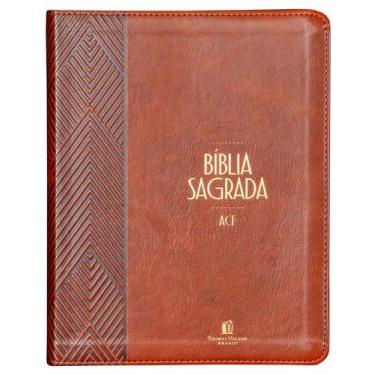 Imagem de Livro - Bíblia ACF com espaço para anotações, Couro-soft marrom, Leitu