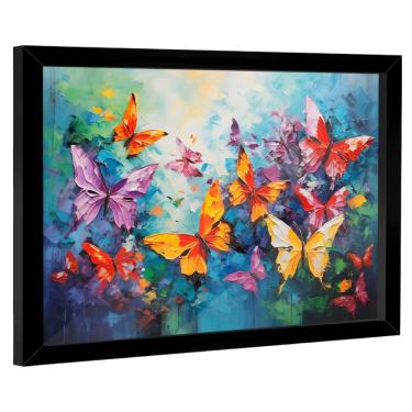 Imagem de Quadro Decorativo Borboletas Estilo Pintura