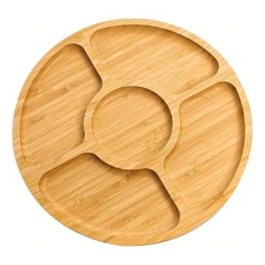 Imagem de Petisqueira Gamela Redonda 5 Divisórias Castanhas Nozes Queijos Frios (1)