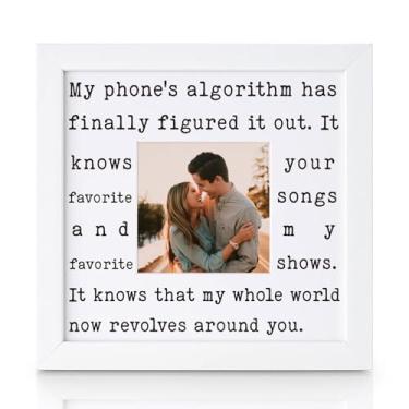 Imagem de THYGIFTREE Presente exclusivo de Dia dos Namorados para sua namorada, esposa, de namorado, marido, romântico, aniversário, aniversário, lembrança sentimental, porta-retrato moderno, presente I Love