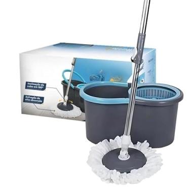 Imagem de Mop Rotatório 360° com Balde 13 Litros Centrífuga Rodo Esfregão Limpeza Completa