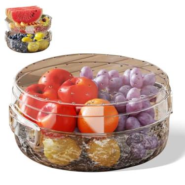 Imagem de Bandeja gelada de frutas e vegetais com tampa – Bandeja de servir com vários compartimentos para lanches, festas e reuniões, PET transparente