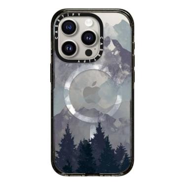 Imagem de CASETiFY Capa Impact para iPhone 15 Pro [4x proteção de grau militar contra quedas de 2,5m/compatível com Magsafe] – Conto de inverno capa transparente – Preto/Transparente