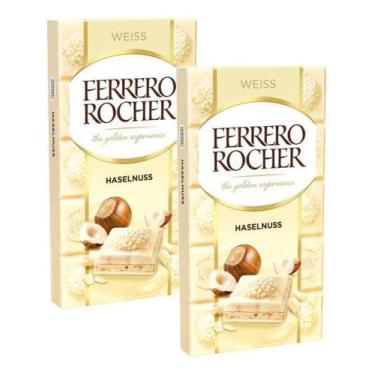 Imagem de Chocolate Branco com Avelã, Tabletes 2 Unidades de 90g cada Ferrero Rocher®