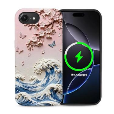 Imagem de ZHEGAILIAN Capa 2 em 1 para iPhone 16e 6,1 polegadas, compatível com MagSafe à prova de choque antiderrapante com capa de proteção de corpo inteiro, estampa fosca texturizada moderna para meninas