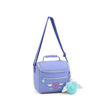Imagem de Lancheira Bolsa Térmica Feminina Grande com Pompom - Seanite, Roxo