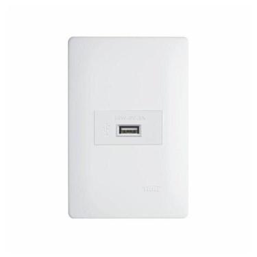 Imagem de Tomada Usb Fame Habitat 15W Com Placa 4X2 Branca