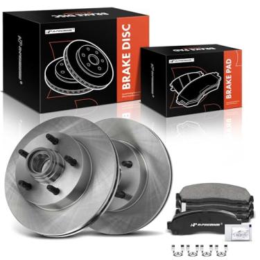 Imagem de A-Premium Conjunto de 6 peças 10,28 polegadas (261 mm) Rotores de freio a disco ventilado dianteiro + kit de pastilhas de cerâmica compatível com modelos selecionados Ford e Mazda - Ranger 2003-2008