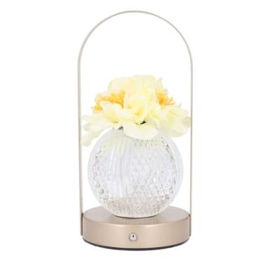 Imagem de YWBL-WH Lâmpada de Flor de Cristal Portátil Regulável LED Luz de Toque Recarregável Lâmpada Decorativa para Quarto Sala de Estar Casa Com 3 Níveis de Brilho