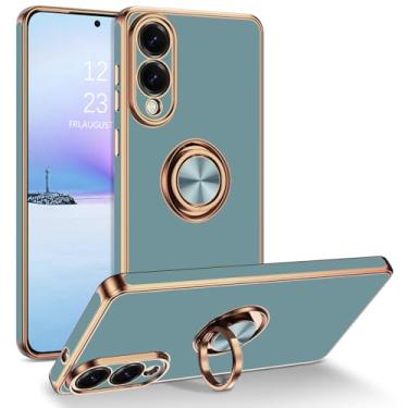 Imagem de BENTOBEN Capa para Samsung Galaxy S25 Edge, suporte de anel giratório de 360° fino, leve, suporte de TPU macio, suporte para carro, à prova de choque, capa protetora para celular para Samsung Galaxy