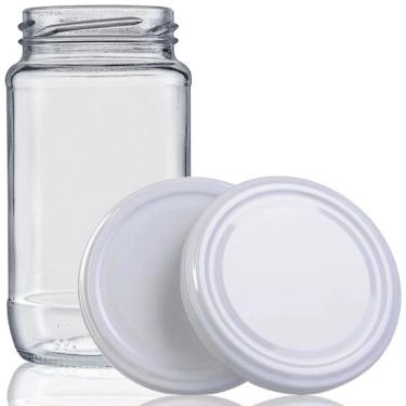 Imagem de Kit 12 Potes De Vidro Azeitona 355 Ml Com Tampa Branca