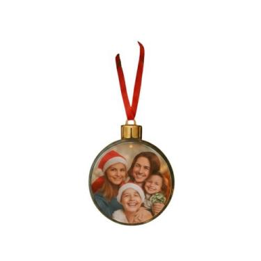 Imagem de Bola De Natal Transparente Enfeite 8 cm Para Colocar Fotos - Evolution