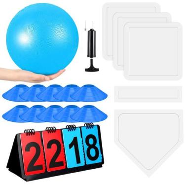 Imagem de Conjunto de kickball esportivo Jenaai com bolas e bases de playground 