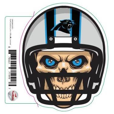 Imagem de Adesivo de capacete de caveira NFL Carolina Panthers 7,6 cm