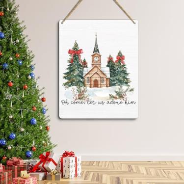 Imagem de Placa de Natal para decoração de inverno, sazonal, arte de parede, decoração de Feliz Natal, decoração de Feliz Natal, para escritório, quarto, banheiro, cozinha, 24 x 18 cm