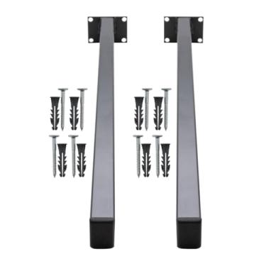 Imagem de Kit 2 Suportes Para Pia De Parafusar 50cm Grapa Mão Francesa Parede Granito Balcão Microondas Banheiro Lavanderia (Preto)