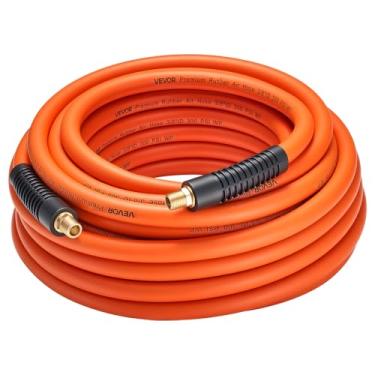 Imagem de VEVOR Mangueira de ar, mangueira de ar híbrida de 3/20.3 cm x 15.2 m, leve, resistente a dobras, mangueiras pneumáticas com encaixe macho de latão sólido de 1/10.2 cm, material híbrido de três camadas