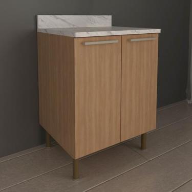 Imagem de Armário de Cozinha Balcão 60cm 2 Portas com Tampo Manu Tecnomobili - T