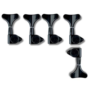 Imagem de Kit 5 Tarraxa Baixo Blindada Preto Mhb02Bk 4 + 1 Tipo Ibanez