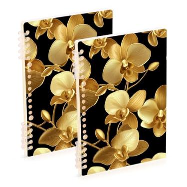 Imagem de Burbuja Cadernos com nome, papel pautado universitário A5 com 60 folhas, fichário para escritório, 2 unidades