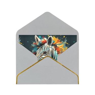 Imagem de SKKNT Cartões comemorativos abstratos com estampa de zebra animal para todas as ocasiões, convites de festa de aniversário de casamento, 12,7 x 15,2 cm