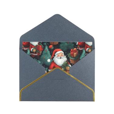 Imagem de SKKNT Cartões de felicitações com estampa de homem de Natal fofo para todas as ocasiões, convites de festa de aniversário de casamento, 12,7 x 15,2 cm