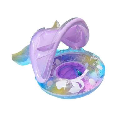 Imagem de Boia Inflável De PVC Com Alça E Sombrinha Para Piscina, Assento Flutua