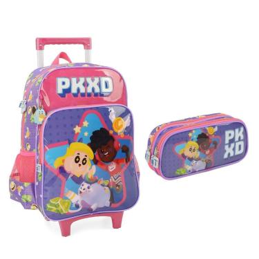 Imagem de KIT MOCHILA DE RODINHAS ESTOJO PKXD ESCOLAR MENINO - Azul-Unissex