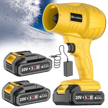 Imagem de Devaukee Soprador de folhas elétrico sem fio, sopradores de folhas portáteis leves para cuidados com o gramado, limpeza de pátio, folhas sopradoras, ideal para casa e jardim, 2 baterias