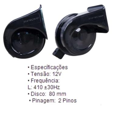 Imagem de BUZINA AUTOMOTIVA CARACOL COM PLUG 2 PINOS E CONECTOR PARA QUANTUM 1985 >1993