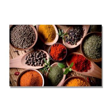 Imagem de NHLDZYH Decoração de parede de cozinha moderna especiarias, impressão de arte, imagens para cozinha, decoração de parede de cozinha moderna. C02. 40 x 60 cm. Apenas tela