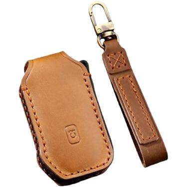 Imagem de Capa de couro artesanal com 5 botões para chave de carro compatível com Kia Telluride / Telluride SX 2021 / Sportage R 2022 / K5 GT Line 2021 / Seltos 2020(Brown)