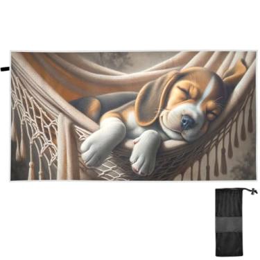 Imagem de TSENQUE Toalhas de praia personalizadas para cães beagle fofos toalhas de piscina para adultos secagem rápida sem areia toalha de praia verão praia viagem essenciais 71 x 71 polegadas