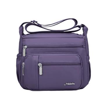 Imagem de Wytidian Bolsas CrossbodyBags femininas de nylon à prova d'água Bolsas de ombro espaçosas com vários bolsos, Roxa, Medium, Bolsas transversais femininas