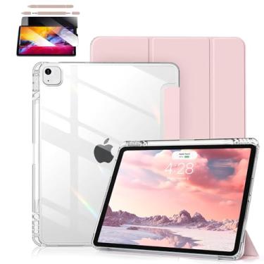 Imagem de Capa Compatível com iPad 9a 8a 7a Geração 10.2" 10.5" Polegadas Capa Para Tablet Proteção,Trifold Folio Suporte Protetora Tablet Capa, caneta stylus absorvente e adesivo coletor de poeira (Rosa)