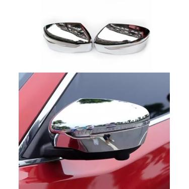 Imagem de ANUNFRRE Acessórios de carro aptos para Nissan Rogue 2014-2020 ABS (cromado) espelho retrovisor externo capa de moldagem lateral da porta conjunto de 2 peças (com seta)