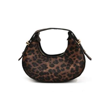 Imagem de Bolsa exclusiva em forma de bolinho de massa, linda bolsa transversal redonda com estampa de animal para mulheres, bolsa retrô moderna com alça ajustável