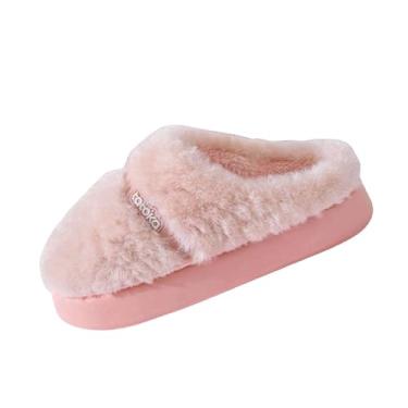 Imagem de Pantufas femininas antiderrapantes e aconchegantes forradas com lã para uso doméstico durante o outono e inverno com forro macio e design confortável, rosa, 34