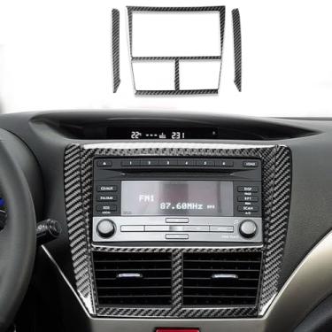 Imagem de Edinstry Adesivo de capa de controle central de carro de fibra de carbono compatível com Subaru Forester 2009 2010 2011 2012 2013 painel de carro infotainment capa de sistema de infoentretenimento