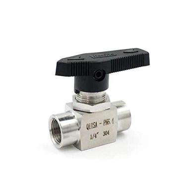 Imagem de 1/8 1/4 3/8 1/2 polegada BSP rosca fêmea igual SS 304 válvula de esfera de desligamento de controle de fluxo de aço inoxidável Q11SA-PN6.4 1 peça (0,75 polegadas)
