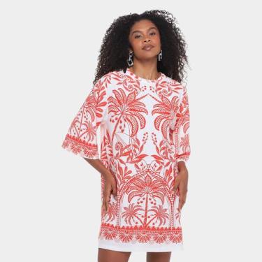 Imagem de Vestido Farm T-Shirt Big Coqueiro De Flor, Preto, Branco, P