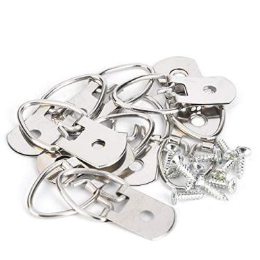 Imagem de Cabides para porta-retratos Ganchos de parede de ferro 50 unidades Hardware para pendurar fotos resistentes para molduras de arte Pinturas Espelhos Prata Ciano Bronze Ouro Vários (Tipo B)