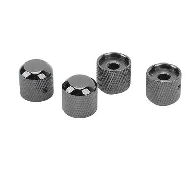 Imagem de aqxreight 4 Peças Botão de Volume de Tom de Guitarra Potenciômetro de Metal Profissional Chapéu Peças Acessórios Com Chave de Fenda Prata e Muito Bom Usado Com Chave de Fenda de Baixo de Guitarra de