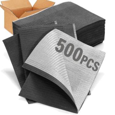 Imagem de Babadores dentais LA MIERE, pacote 500, 33x46 cm, 3 camadas, impermeáv