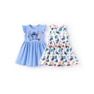 Imagem de Vestido Disney Lilo & Stitch Toddler Girl 6-7Y, pacote com 2